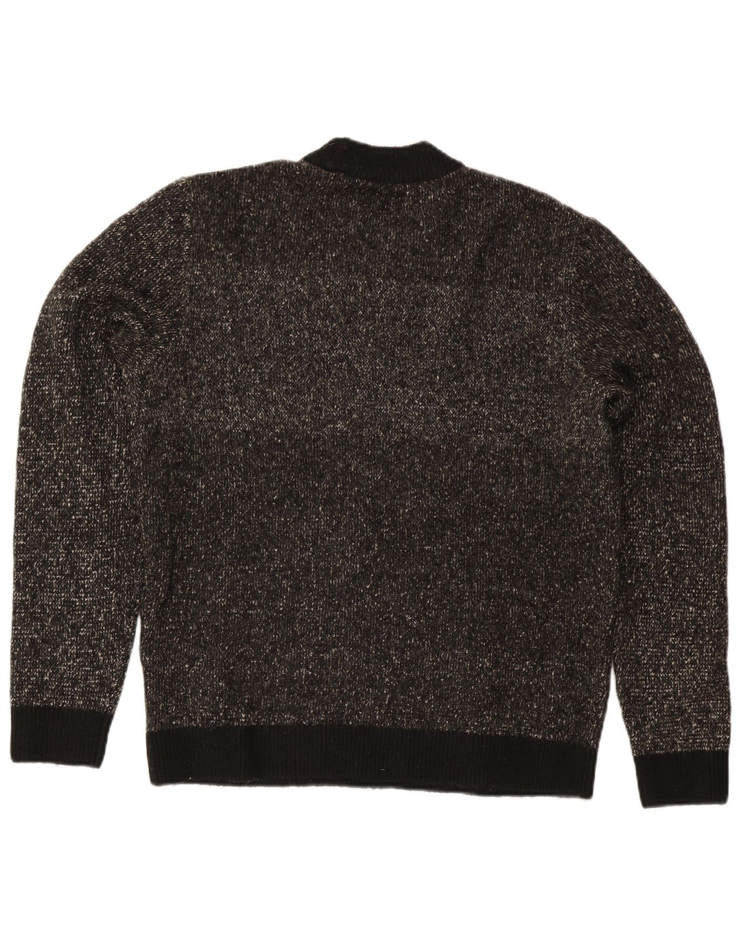 Jack & Jones Mens Crew Neck Jumper Sweater XL Black Flecked Polyester
