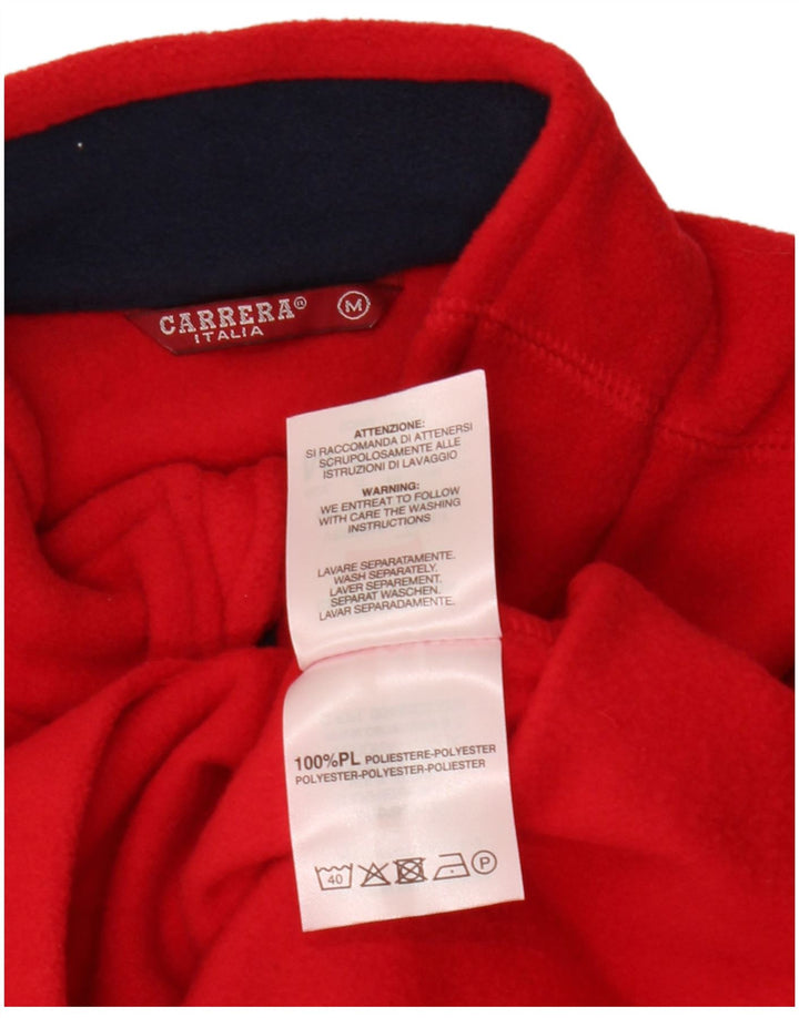 Carrera Mens Zip Neck Fleece Jumper Medium Red Polyester