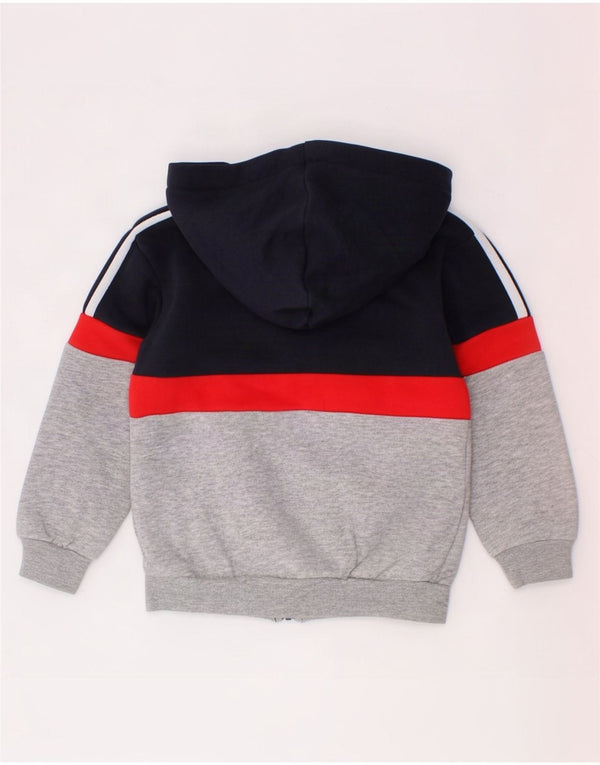 Adidas Baby Boys Zip Hoodie Sweater 18-24 Months Grey Colourblock Cotton