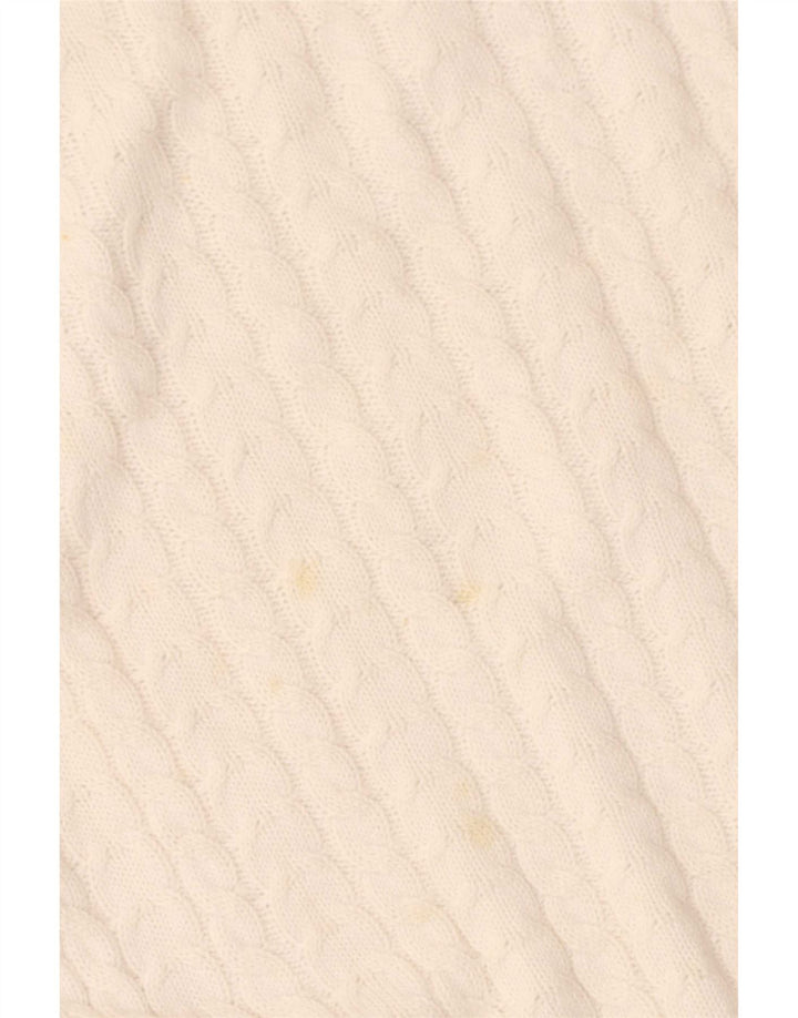 Sun68 Womens Boat Neck Jumper Sweater UK 12 Medium White Cotton