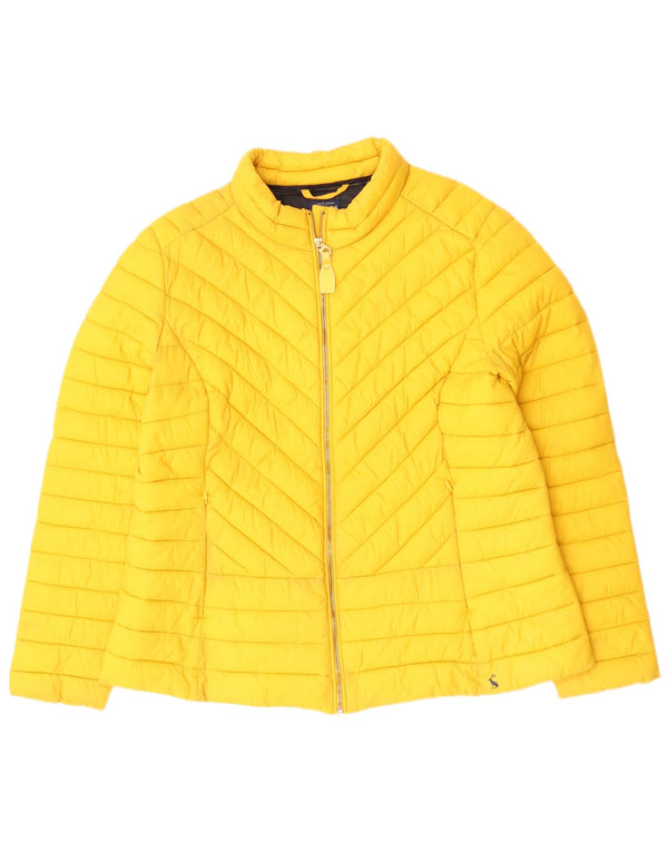 JOULES Womens Padded Jacket UK 18 XL  Yellow Polyamide