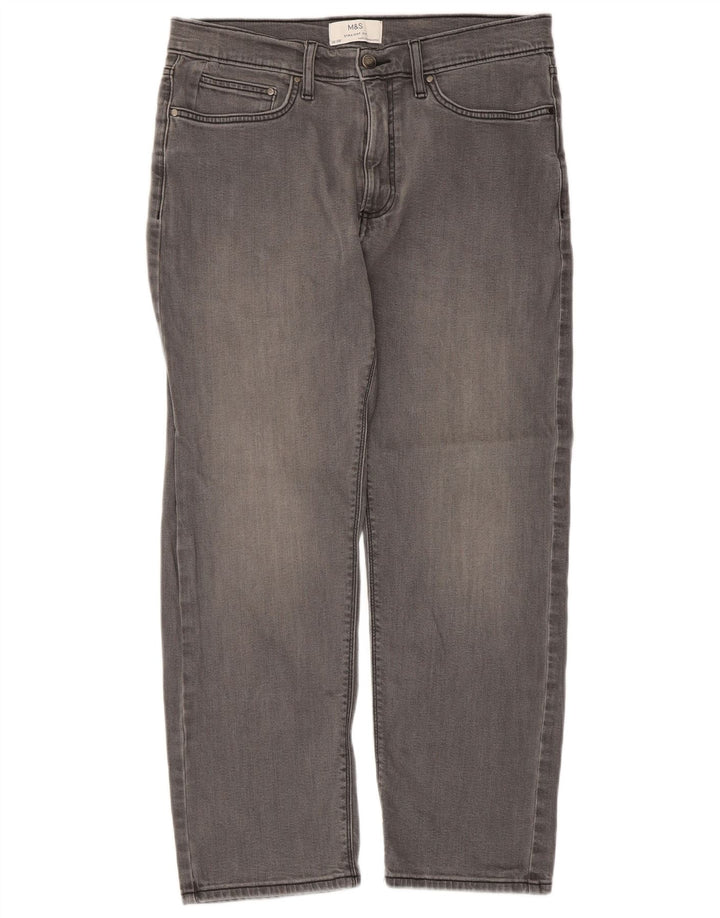 Marks & Spencer Mens Straight Jeans W32 L29 Grey Cotton
