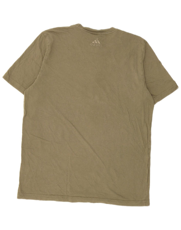 Adidas Mens Graphic T-Shirt Top Medium Khaki Cotton