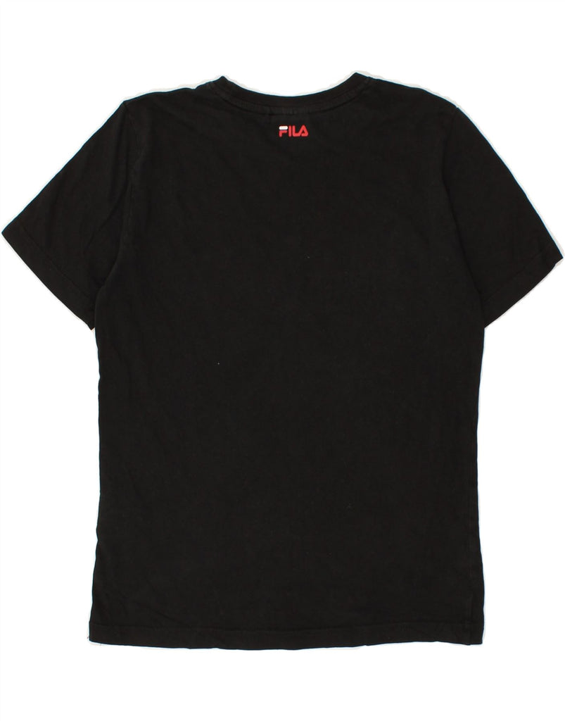 FILA Boys Graphic T-Shirt Top 11-12 Years Black Cotton | Vintage Fila | Thrift | Second-Hand Fila | Used Clothing | Messina Hembry 