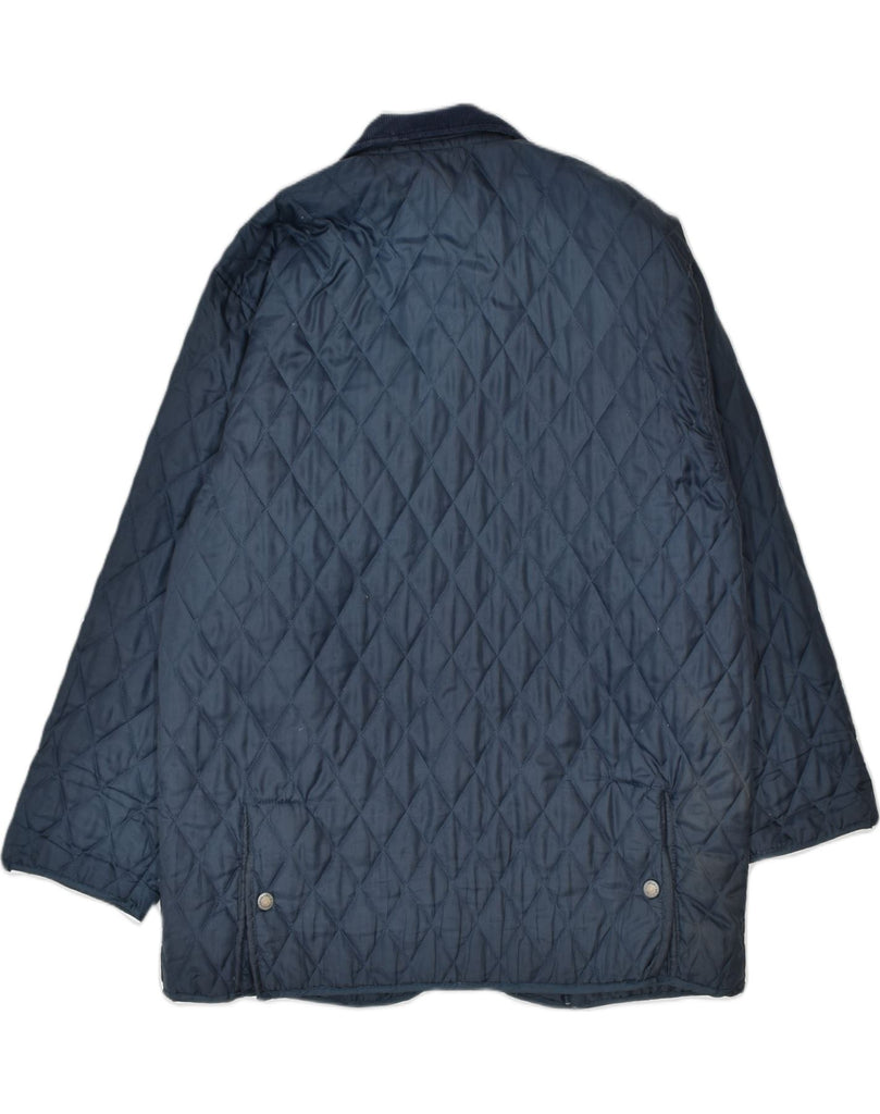 BRUGI Mens Quilted Jacket UK 42 XL Navy Blue Nylon | Vintage | Thrift | Second-Hand | Used Clothing | Messina Hembry 