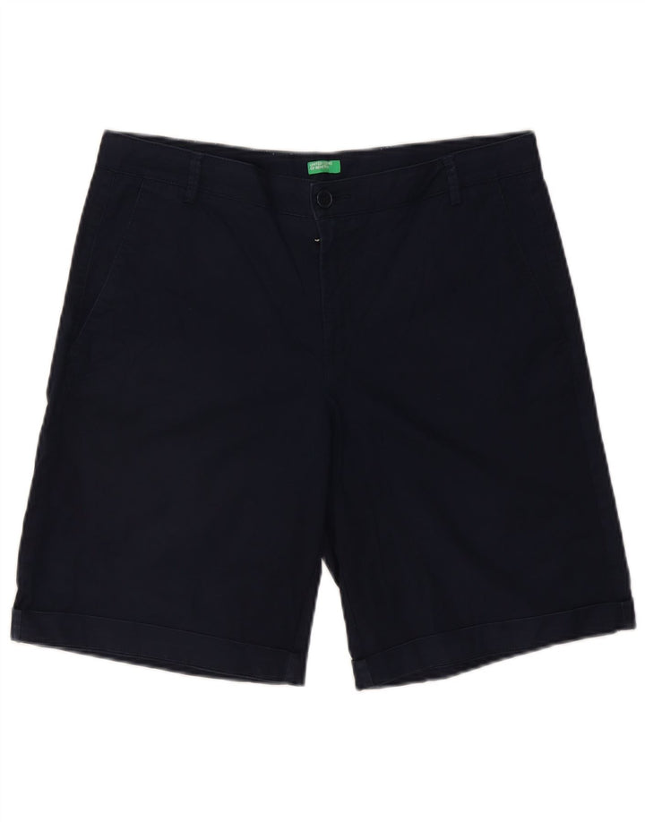 Benetton Mens Chino Shorts W34 Large  Navy Blue