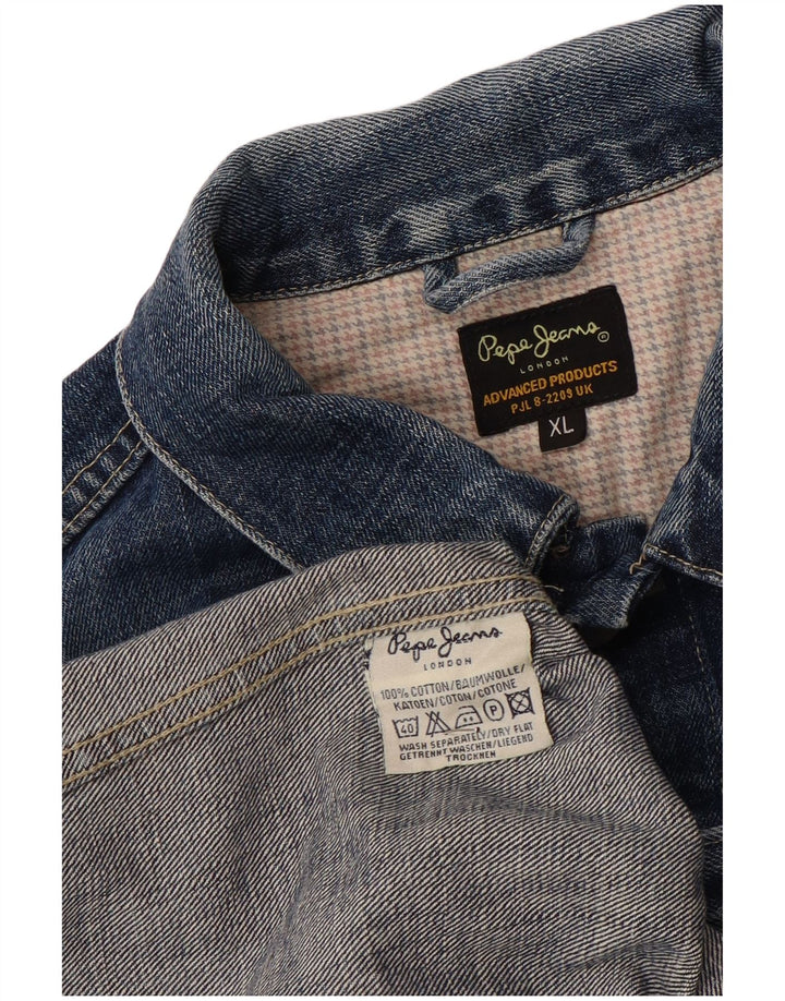 PEPE Jeans Mens Denim Jacket UK 42 XL Blue Cotton
