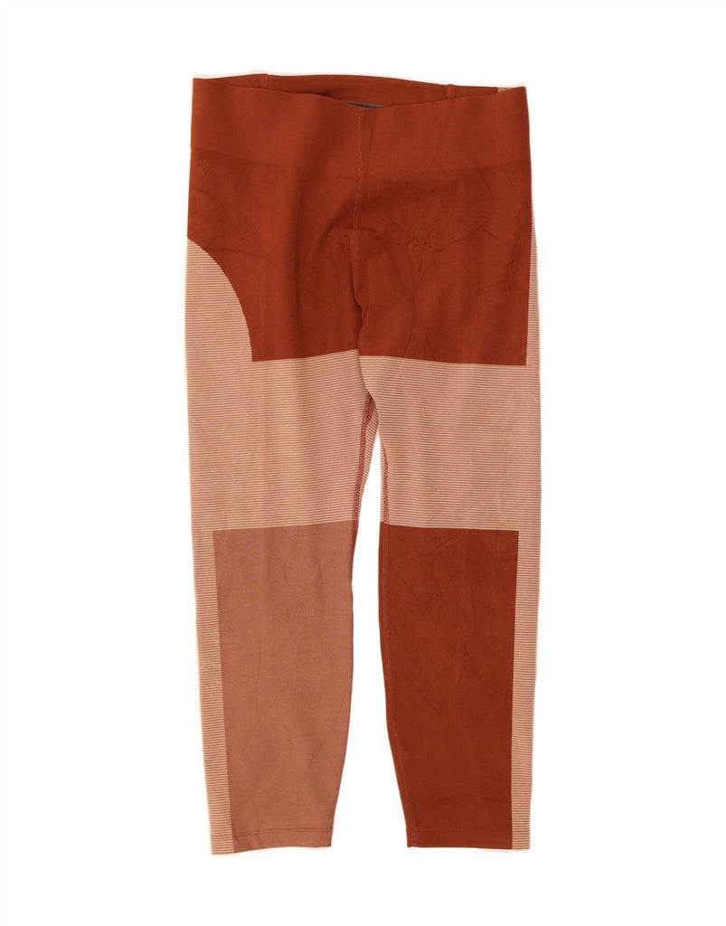 NIKE Womens Capri Leggings UK 14 Large  Brown Colourblock Vintage Nike and Second-Hand Nike from Messina Hembry 
