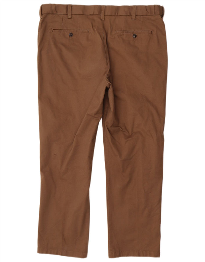 Marks & Spencer Mens Blue Harbour Straight Chino Trousers W40 L29 Brown
