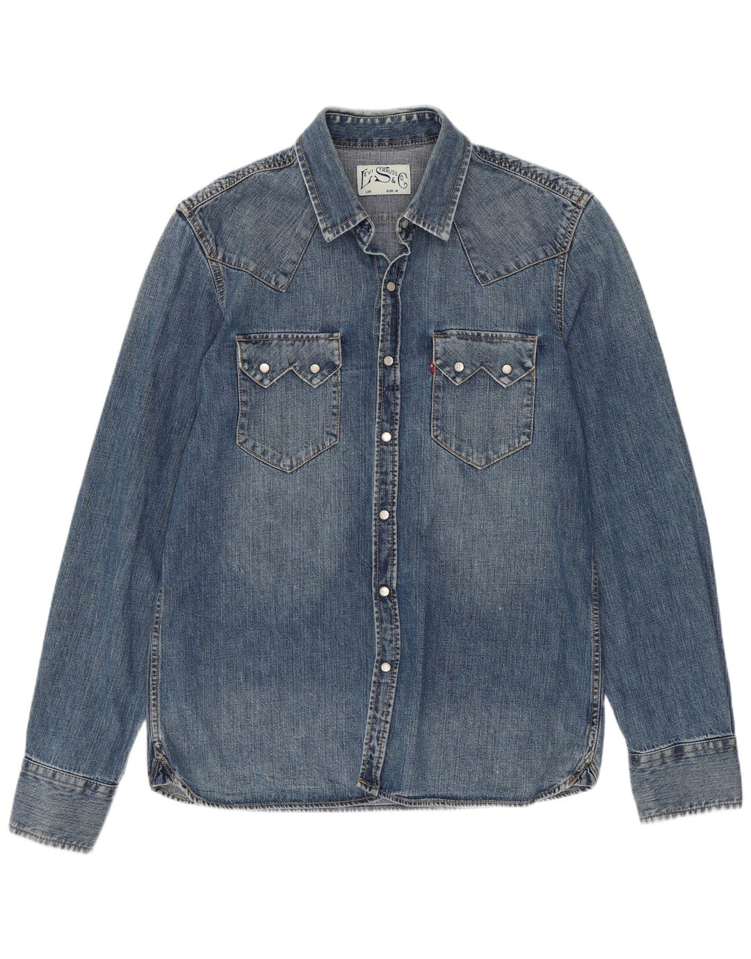 Levi's Mens Western Denim Shirt Medium Blue Cotton