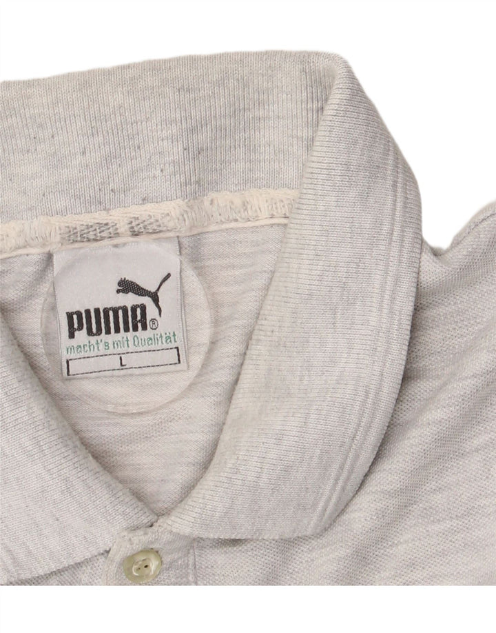 Puma Mens Polo Shirt Large Grey Flecked