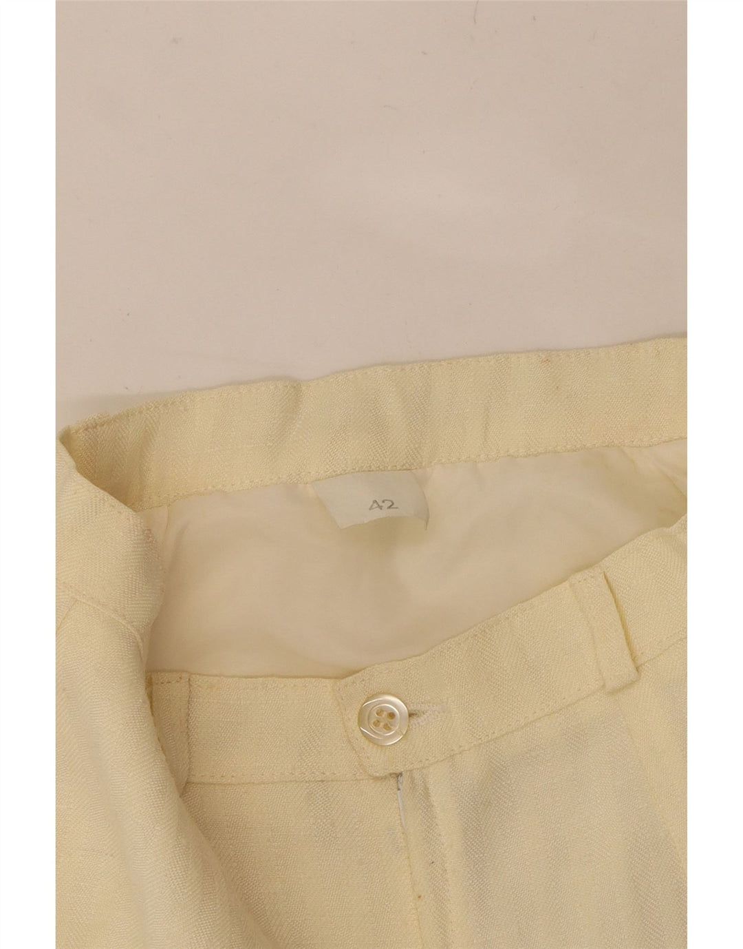VINTAGE Womens A-Line Skirt IT 42 Medium W22  Beige Linen Vintage Vintage and Second-Hand Vintage from Messina Hembry 