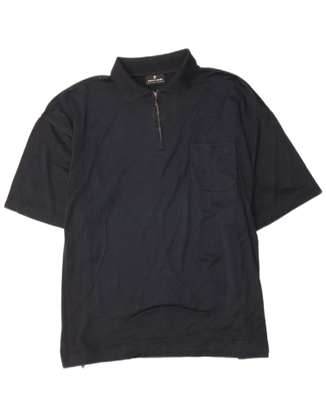 PIERRE CARDIN Mens Polo Shirt 2XL Black Cotton