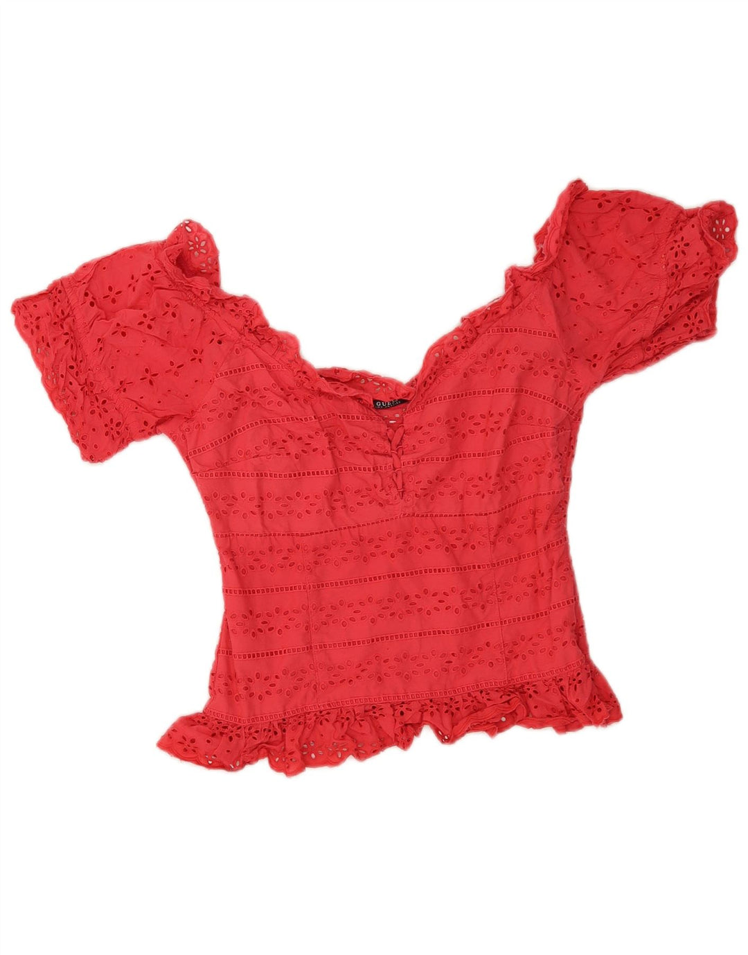 Guess Womens Crop Blouse Top UK 10 Small Pink