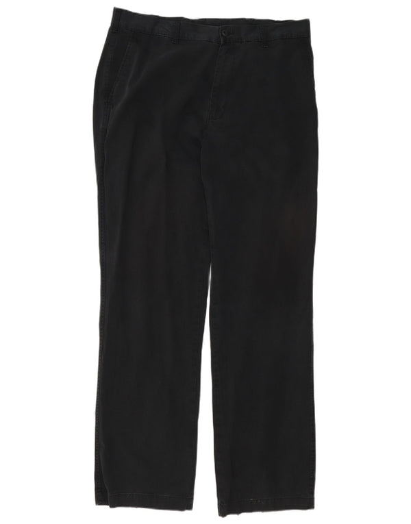 Marks & Spencer Mens Straight Chino Trousers W36 L33 Grey Cotton