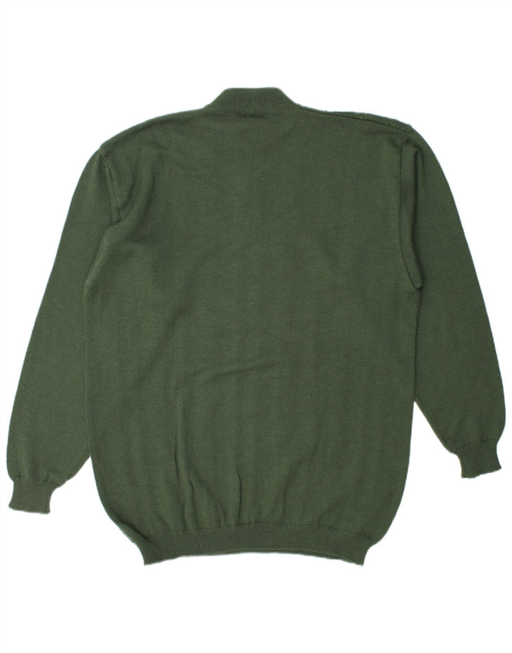 Vintage Mens Turtle Neck Jumper Sweater Large Green