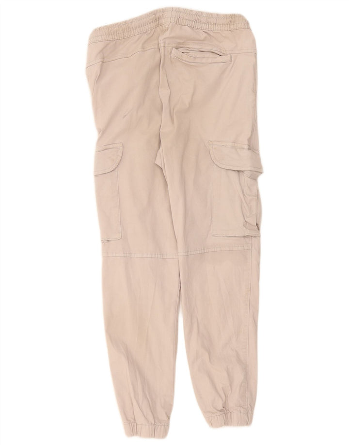 Zara Mens Crop Joggers Cargo Trousers Medium W30 L26 Grey Cotton