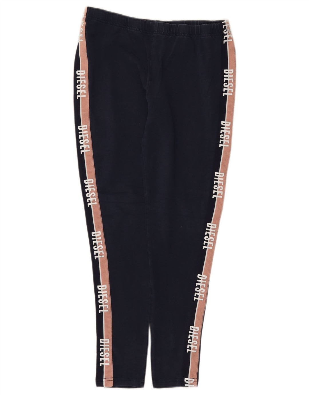 Diesel Womens Graphic Crop Leggings UK 12 Medium Navy Blue Colourblock