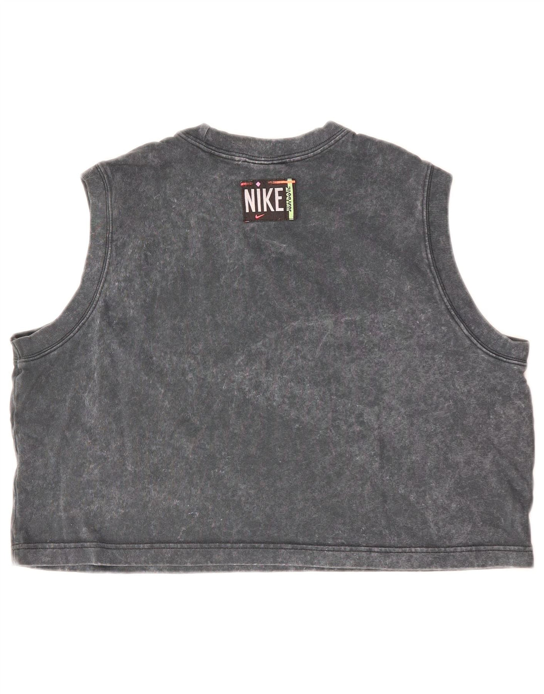 NIKE Womens Crop Vest Top UK 18 XL Grey Cotton
