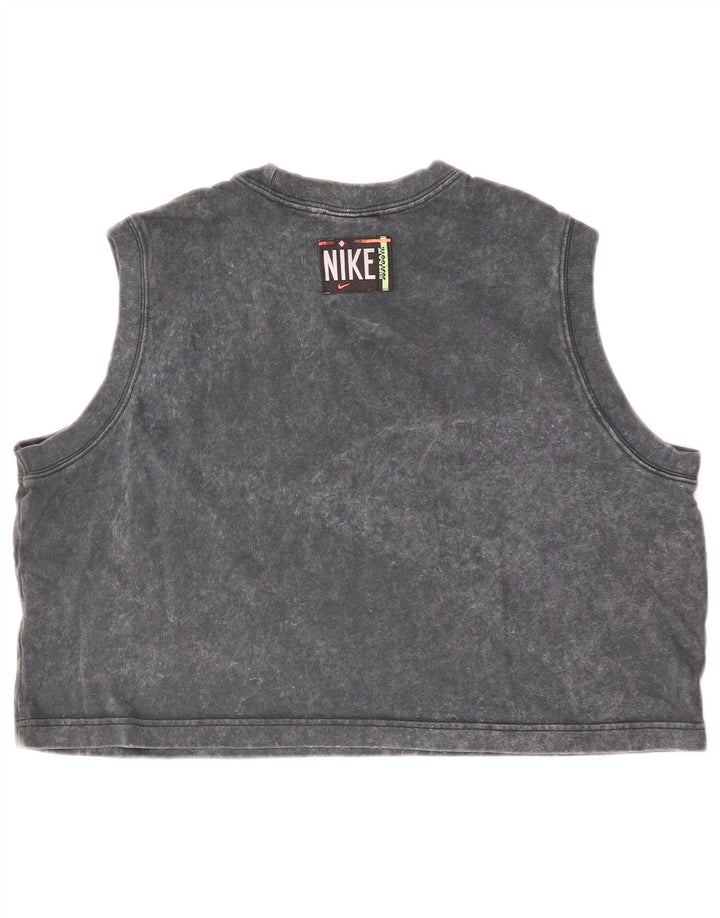 NIKE Womens Crop Vest Top UK 18 XL Grey Cotton
