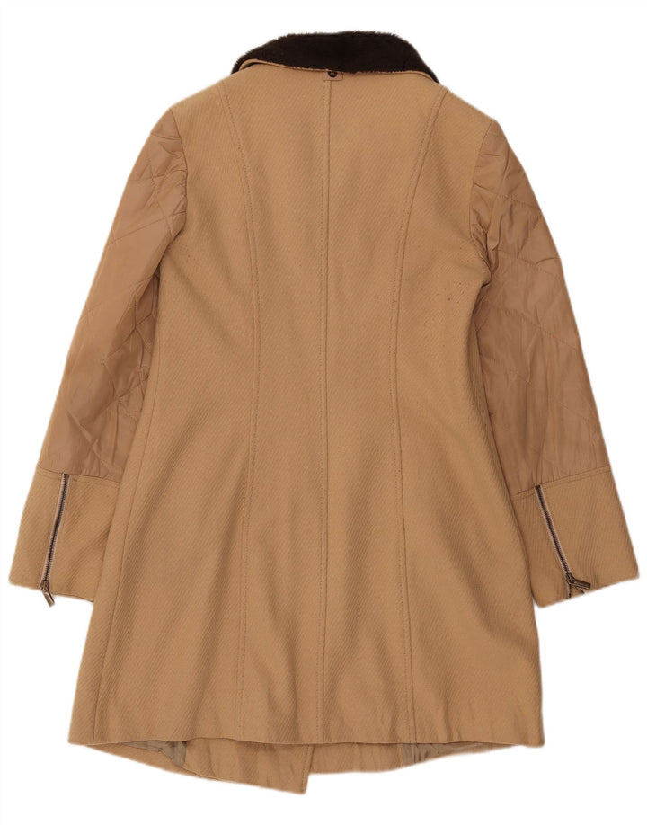 Penny Black Womens Overcoat UK 12 Medium Beige Colourblock Wool