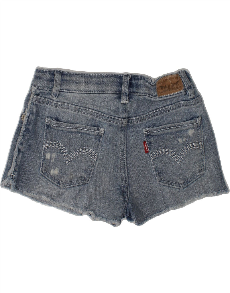 LEVI'S Girls Denim Shorts 7-8 Years W22 Navy Blue Ramie | Vintage Levi's | Thrift | Second-Hand Levi's | Used Clothing | Messina Hembry 