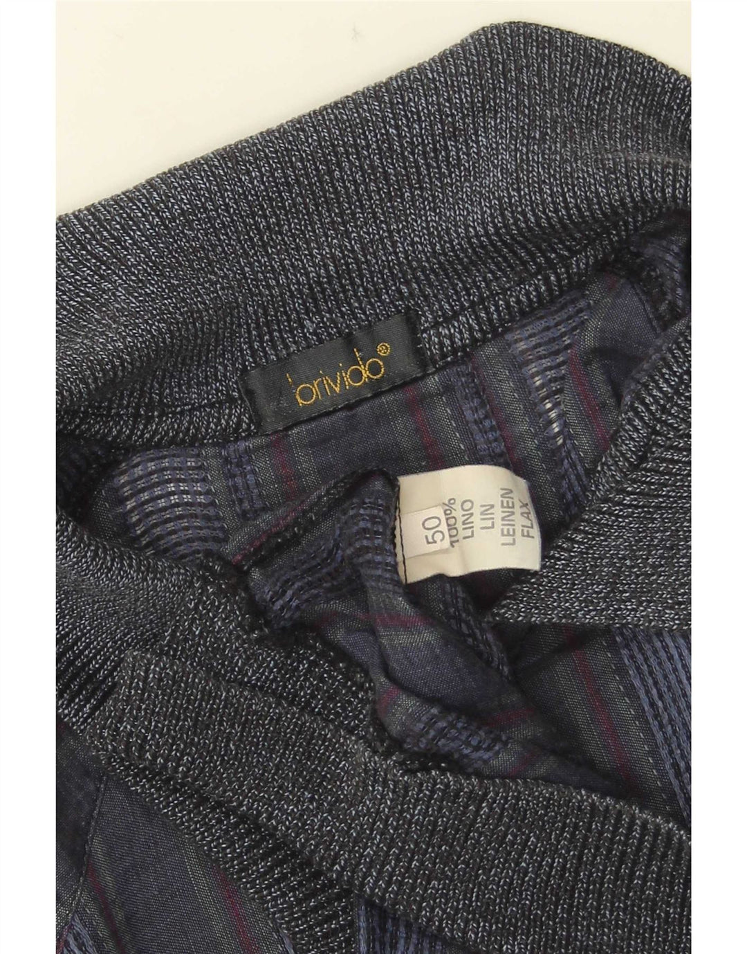 Vintage Mens Short Sleeve Pullover Shirt IT 50 Medium Navy Blue Striped