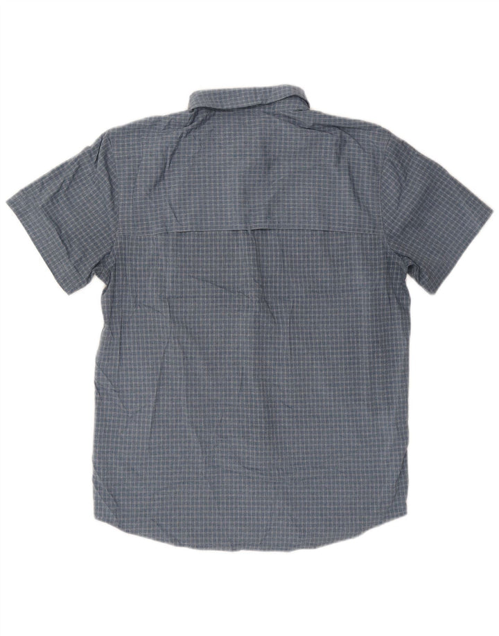 PRANA Mens Short Sleeve Shirt Medium Blue Check