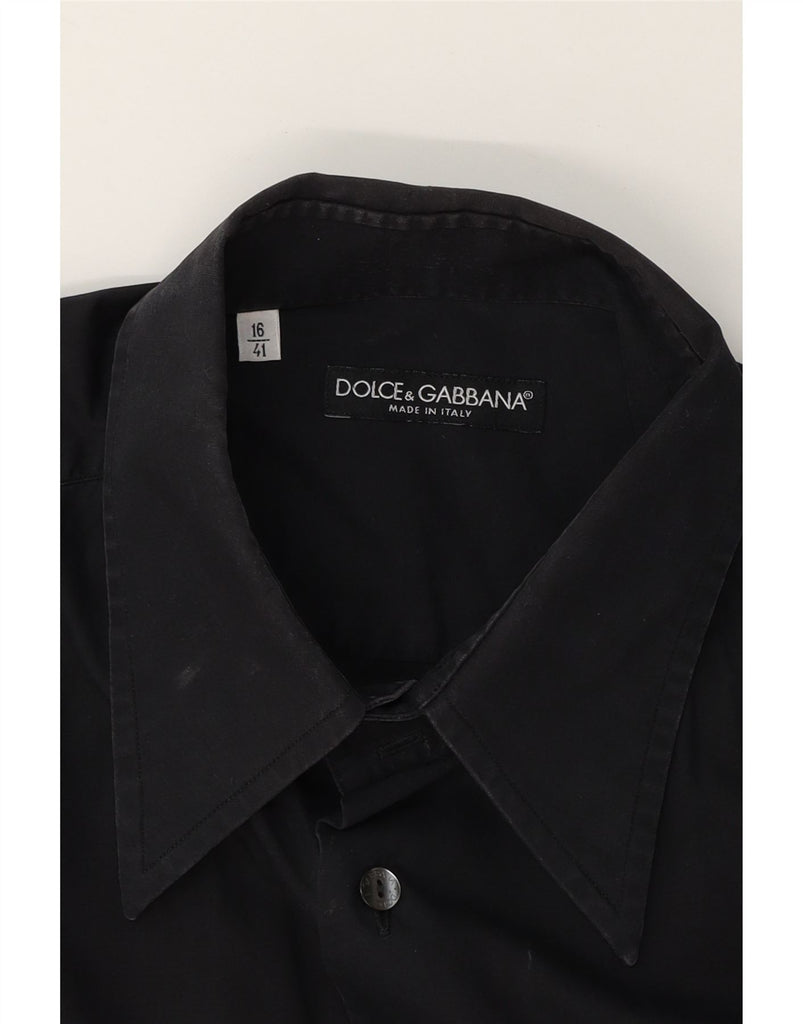 DOLCE & GABBANA Mens Shirt Size 16/41 Large Black Vintage Dolce & Gabbana and Second-Hand Dolce & Gabbana from Messina Hembry 