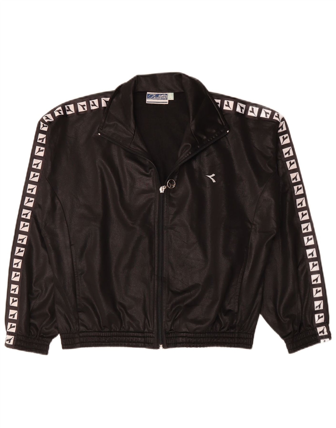 DIADORA Womens Oversized Graphic Full Tracksuit UK 10 Small Black