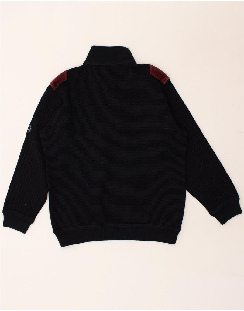 VINTAGE Mens Zip Neck Jumper Sweater Small Black Wool | Vintage Vintage | Thrift | Second-Hand Vintage | Used Clothing | Messina Hembry 