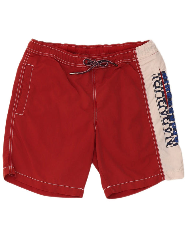 Napapijri Mens Geographic Swimming Shorts Medium Burgundy Colourblock
