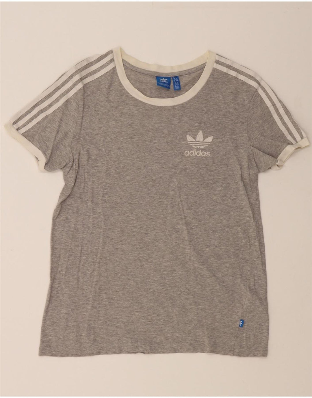 ADIDAS Womens T-Shirt Top UK 8 Small Grey Cotton Vintage Adidas and Second-Hand Adidas from Messina Hembry 