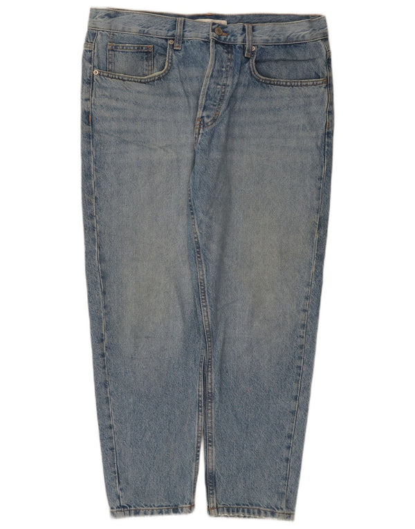 Zara Mens Cropped Jeans EU 44 Large W34 L25 Blue Cotton