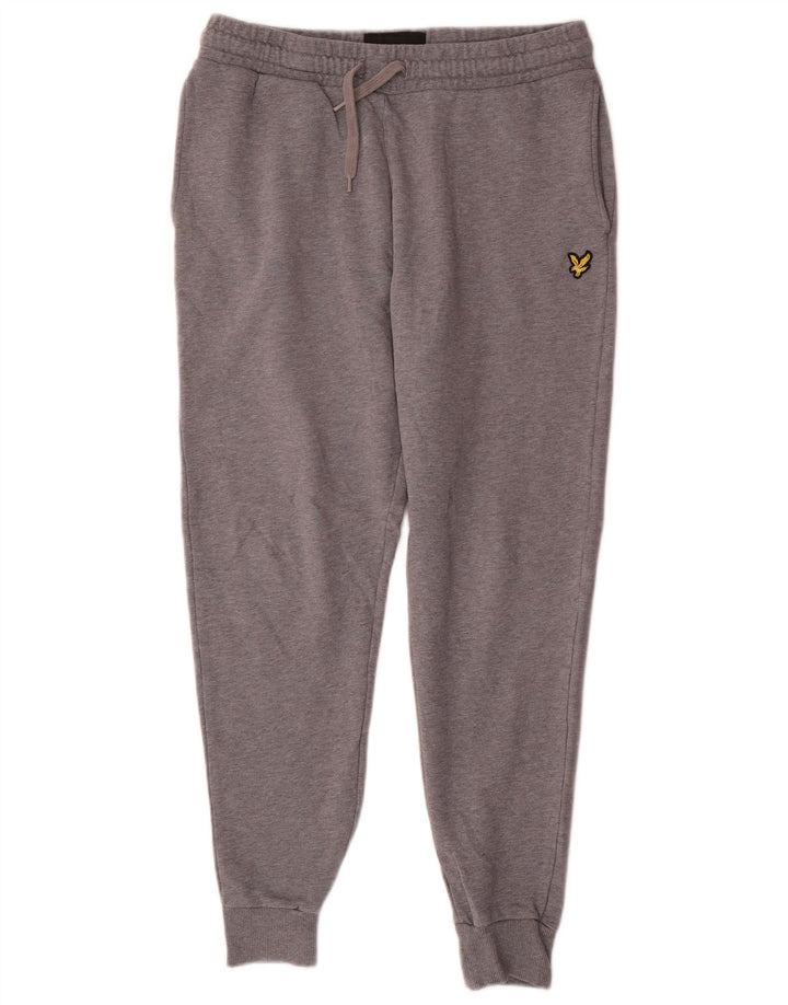 Lyle & Scott Mens Tracksuit Trousers Joggers Medium Grey Flecked Cotton