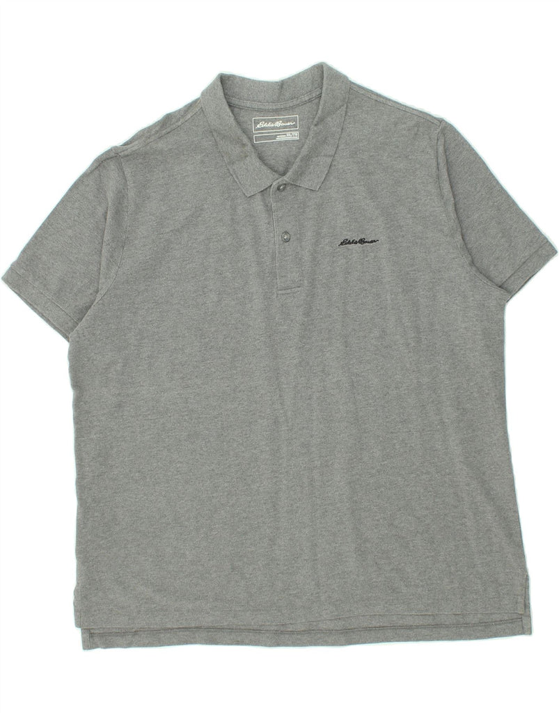 EDDIE BAUER Mens Polo Shirt 2XL Grey Cotton Vintage Eddie Bauer and Second-Hand Eddie Bauer from Messina Hembry 