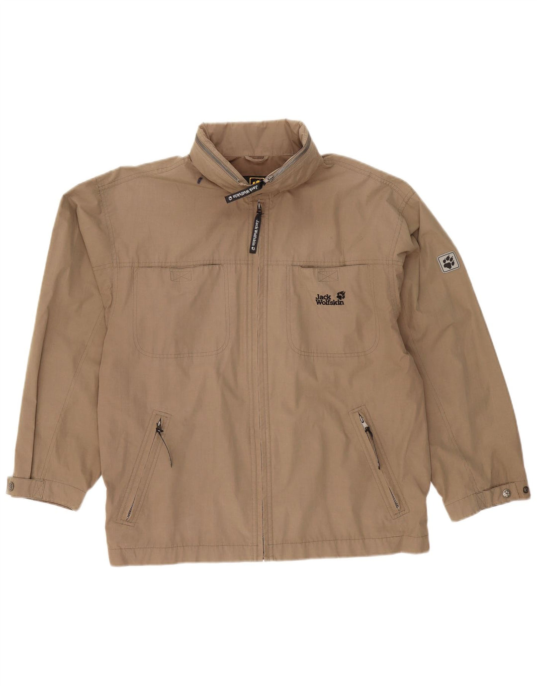 JACK WOLFSKIN Mens Hooded Utility Jacket UK 40/42 Large Brown Polyester