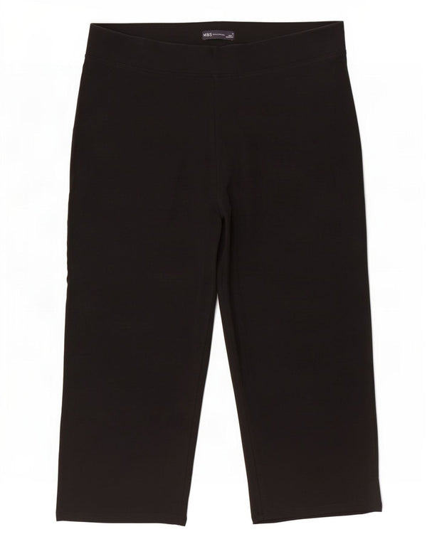 Marks & Spencer Womens Capri Leggings UK 16 Large Black Cotton