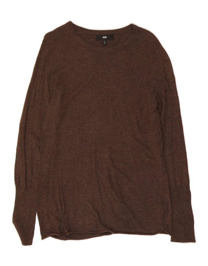 MOSSIMO Womens Boat Neck Jumper Sweater UK 14 Large Brown Nylon Vintage Mossimo and Second-Hand Mossimo from Messina Hembry 