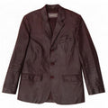 Ben Sherman Mens 3 Button Leather Blazer Jacket UK 38 Medium Brown