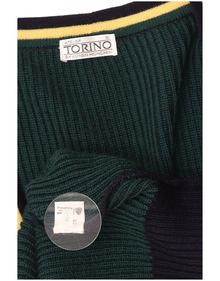 Konen Munchen Mens Cardigan Sweater EU 54 Large Navy Blue New Wool