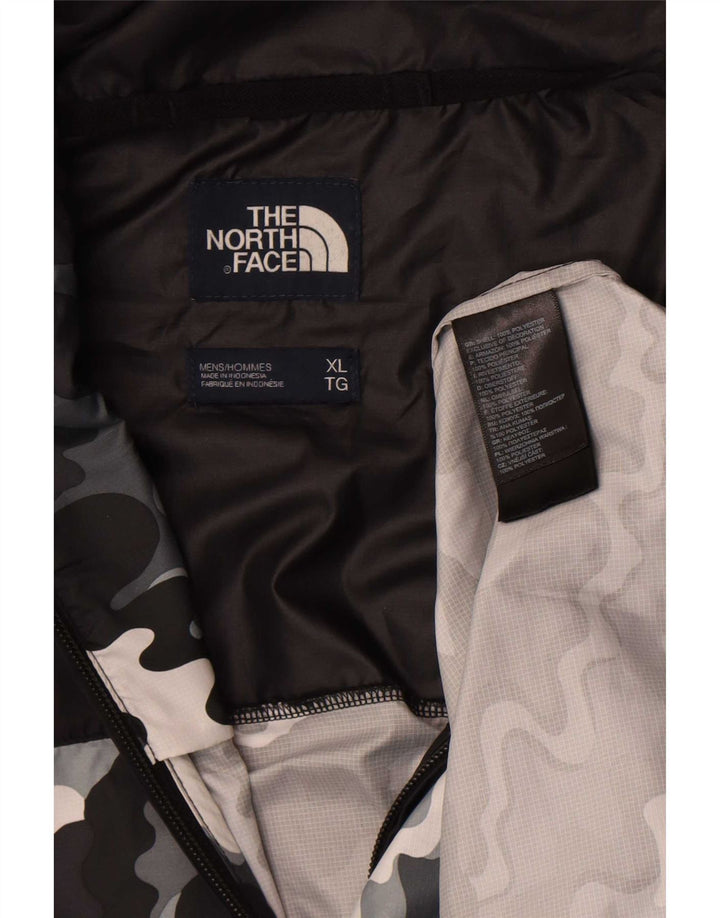 The North Face Mens Hooded Pullover Rain Jacket UK 42 XL Black Camouflage