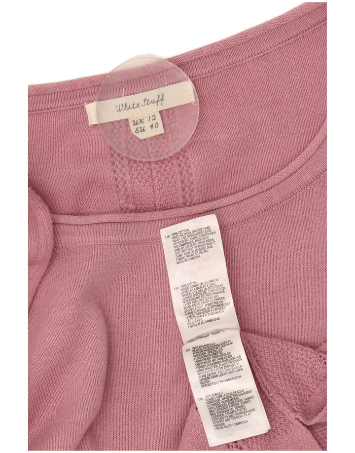 White Stuff Womens Boat Neck Jumper Sweater UK 12 Medium  Pink Cotton