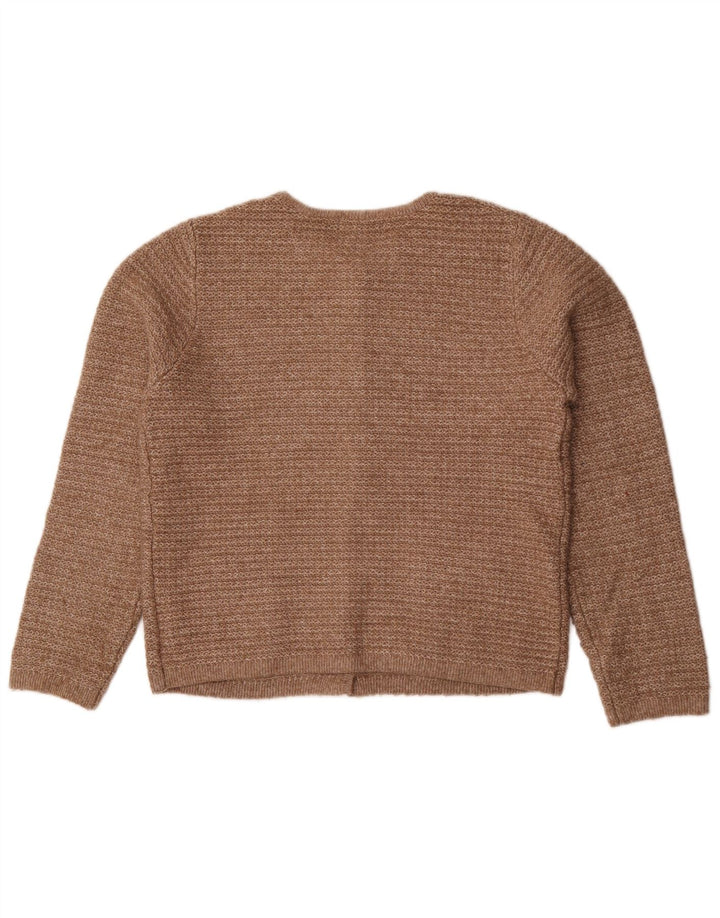 Marks & Spencer Womens Cardigan Sweater UK 14 Medium Brown Polyester