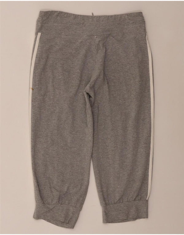 Adidas Womens Capri Tracksuit Trousers Joggers UK 10 Small  Grey Cotton