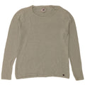 O'Neill Mens Boat Neck Jumper Sweater Large Khaki Cotton