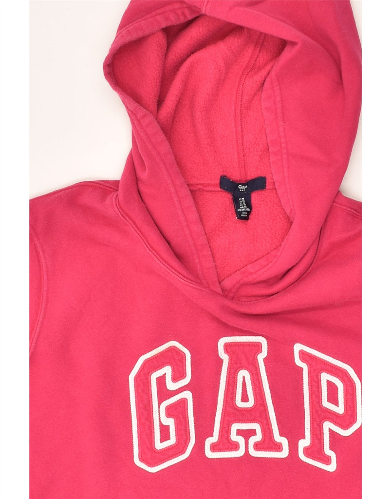 GAP Womens Loose Fit Graphic Hoodie Jumper UK 14 Medium Pink Cotton | Vintage Gap | Thrift | Second-Hand Gap | Used Clothing | Messina Hembry 
