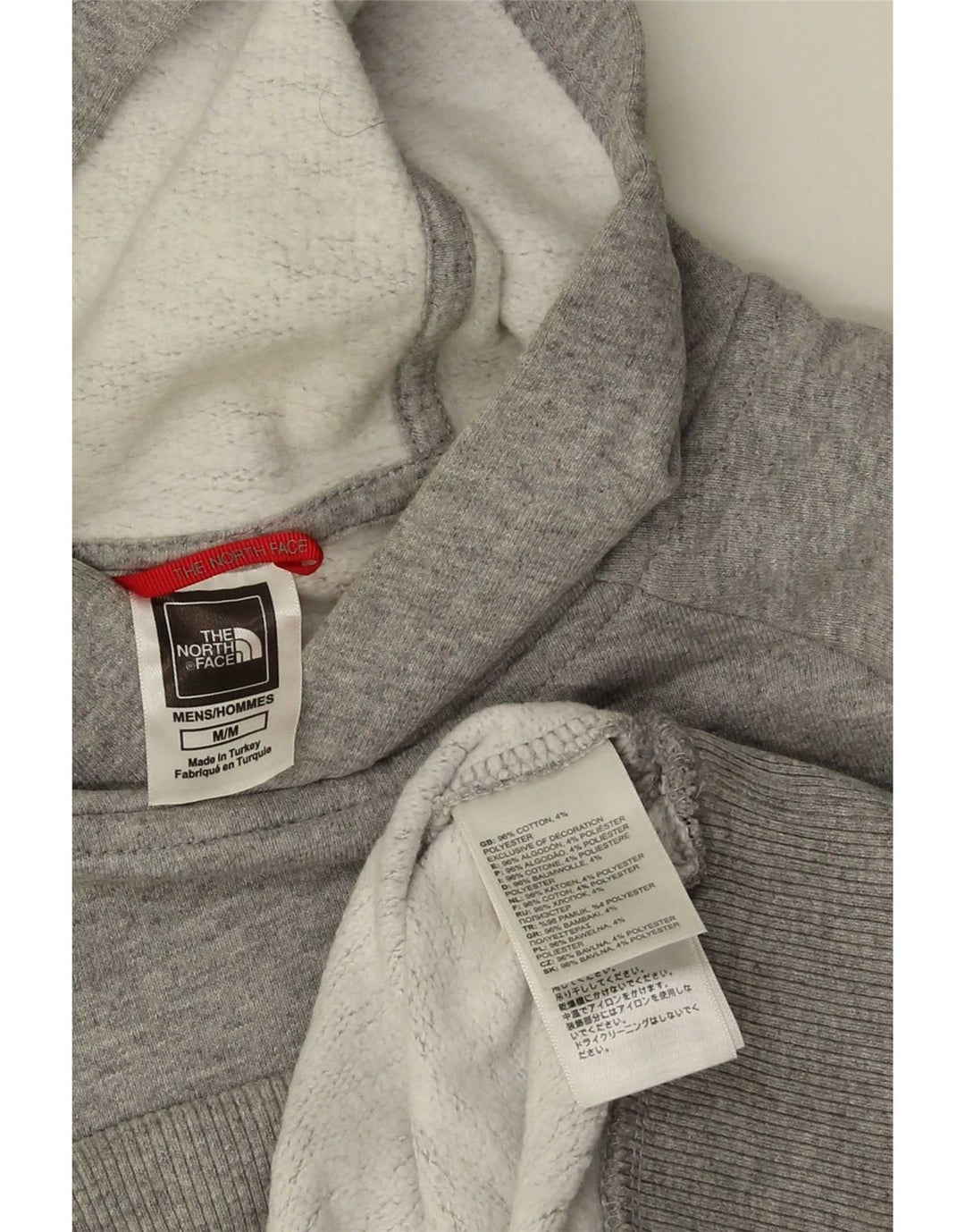The North Face Mens Graphic Hoodie Jumper Medium Grey Cotton