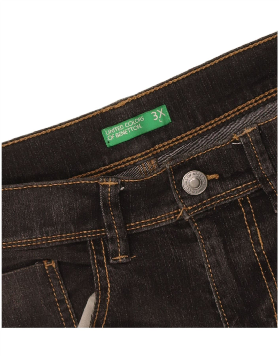 Benetton Mens Denim Shorts W32 Medium  Black