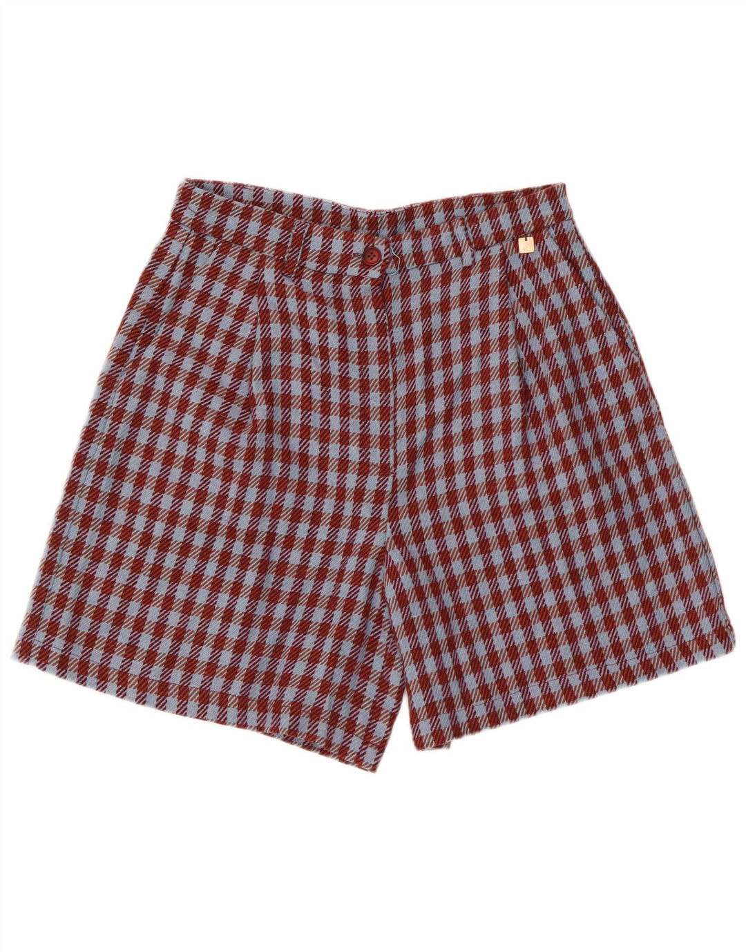 Vintage Womens Casual Shorts IT 42 Medium W28 Burgundy Houndstooth
